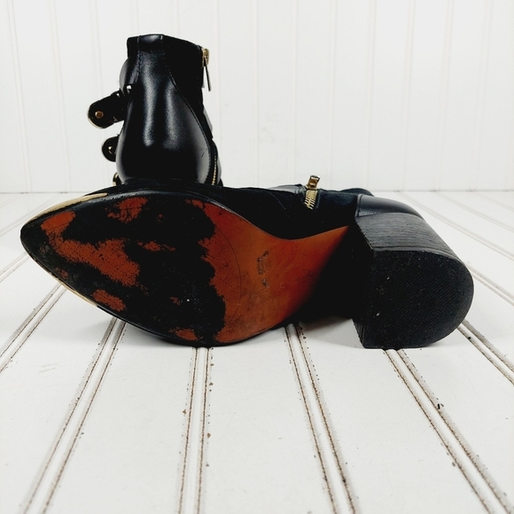 Report Signature Fairfield Black Suede Buckled Ankle Boots K446 - Picture 8 of 13